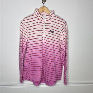 Vineyard Vines Pink and White Striped Sweatshirt